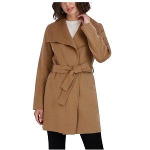 NWoT Womens Tahari Women's Marla Wool-Blend Wrap Coat Camel Size XS $300 7D048